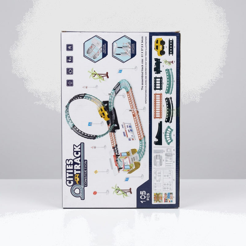 Close-up of the box front showing the toll station, road signs and the shop price sticker