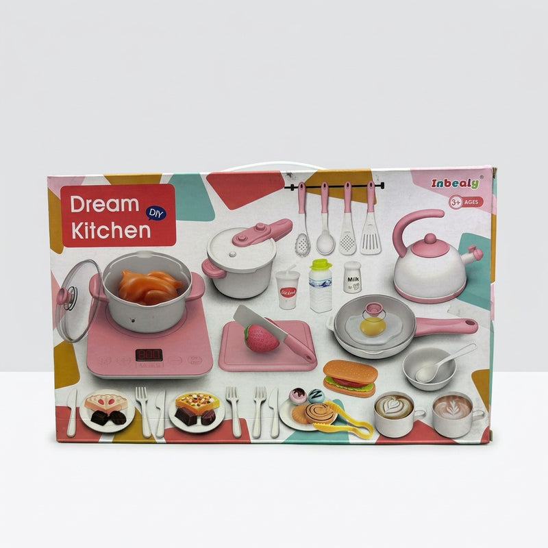 Close-up of the cooktop's digital-style display and the shop sticker