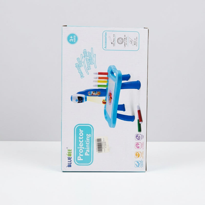 Close-up of the box top with the shop sticker reading Projection Painting Table1-66-12M