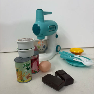 Toy Stand Mixer Kitchen Set - Play Food, Cups & Cutlery, 3+